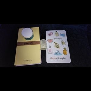 Philosophy Purity One Step Facial Cleanser, water cream, 2 journals, & stickers